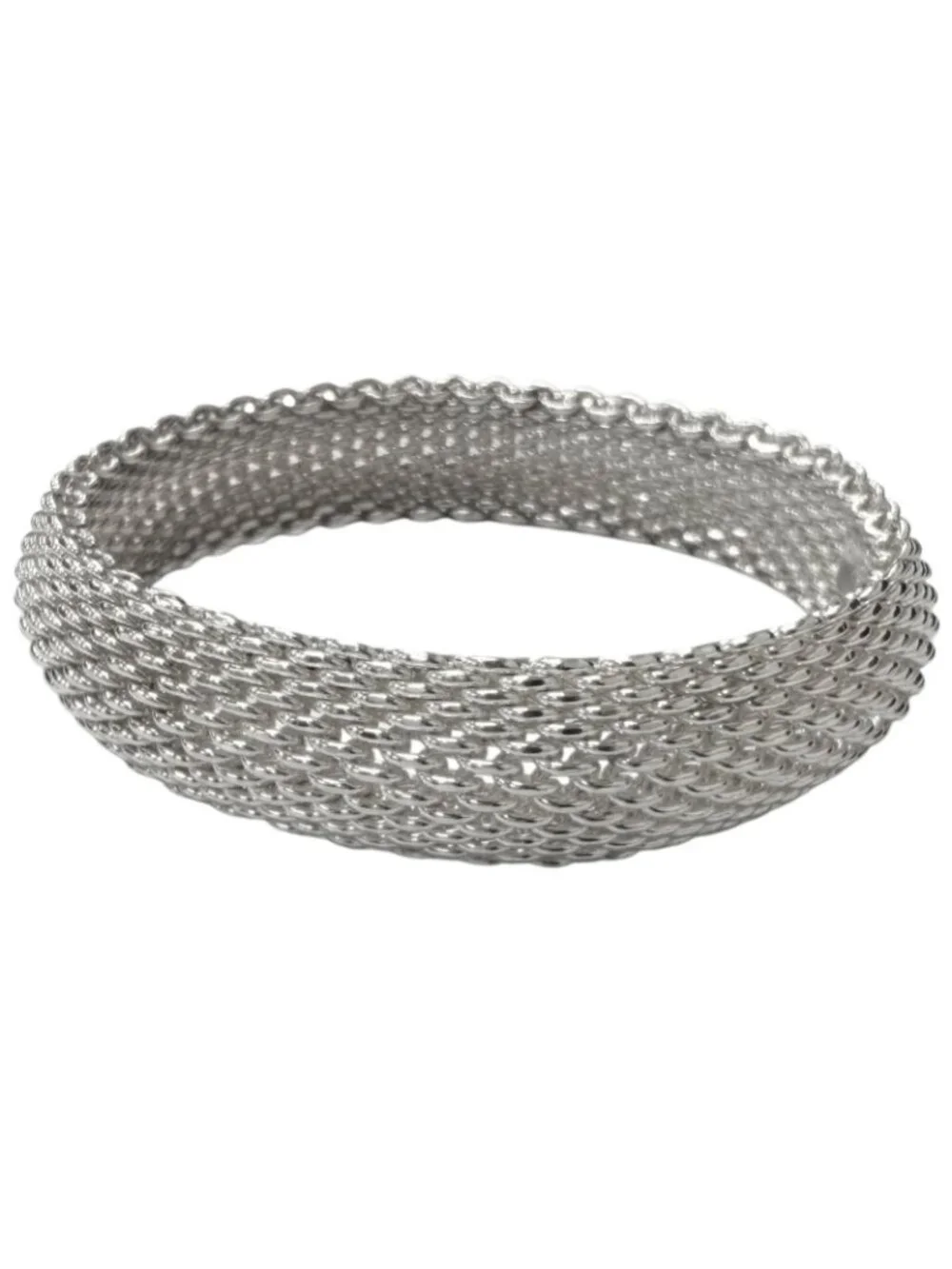 Tiffany & Co Somerset Bangle Mesh Bracelet Silver
